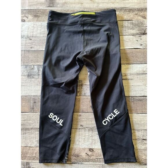 Soul Cycle Cropped Cycling Spin Workout Black Space Dye Leggings | Size M - Picture 2 of 7